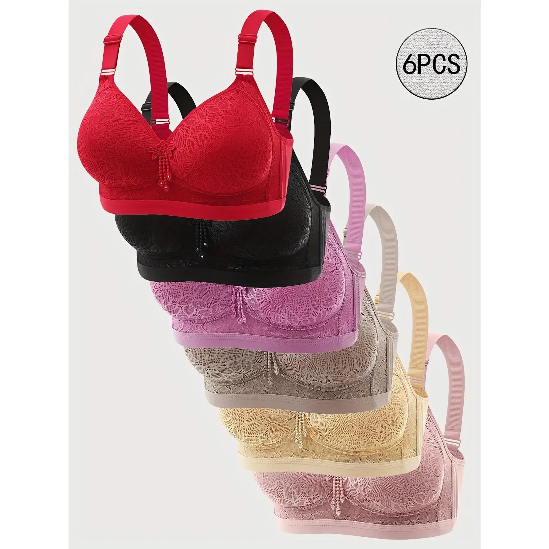 T Shirt Bra Seamless - 6pcs EssElegance Bra Push-Up Tanpa Kawat