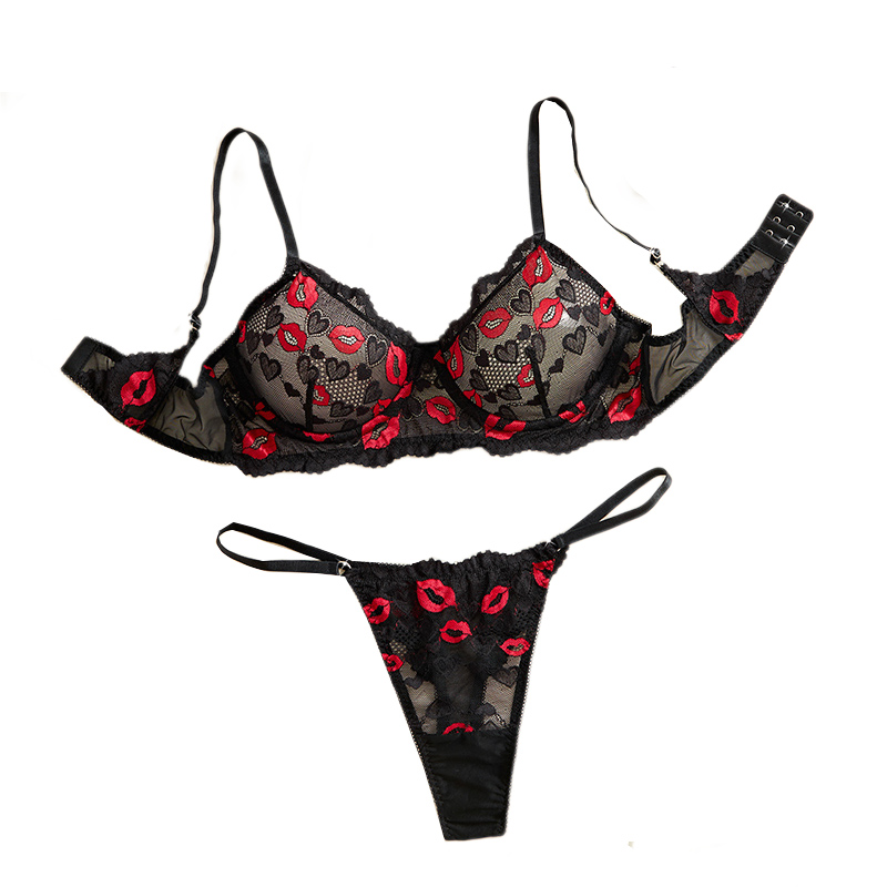Sheer Bra Lace - Set Pakaian Dalam Transparan Berbahan Renda,