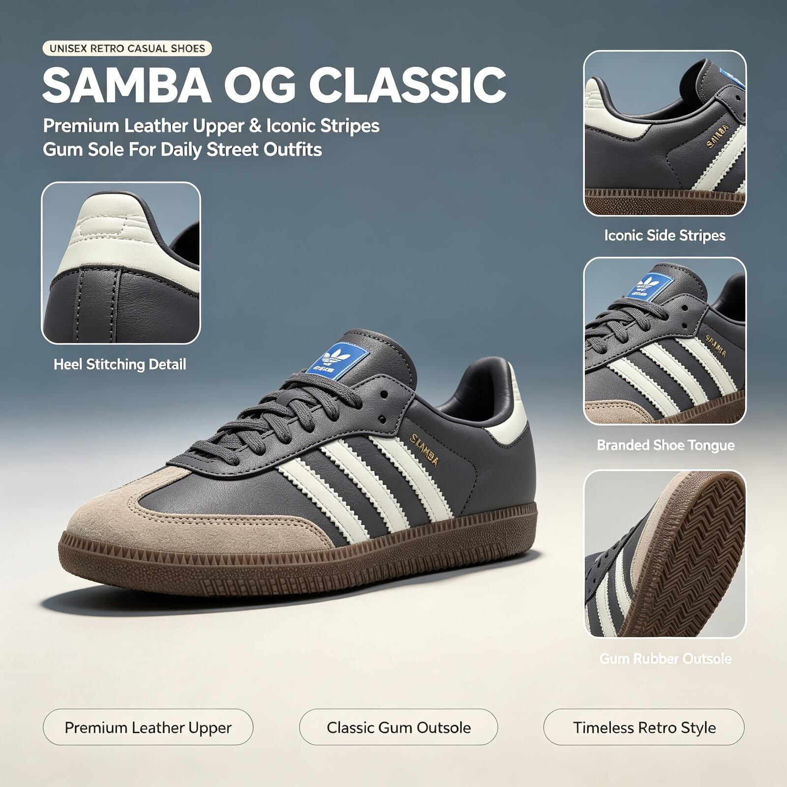 Sepatu Skateboard Adidas SAMBA - Adidas Shoes Samba ulasan dan harga