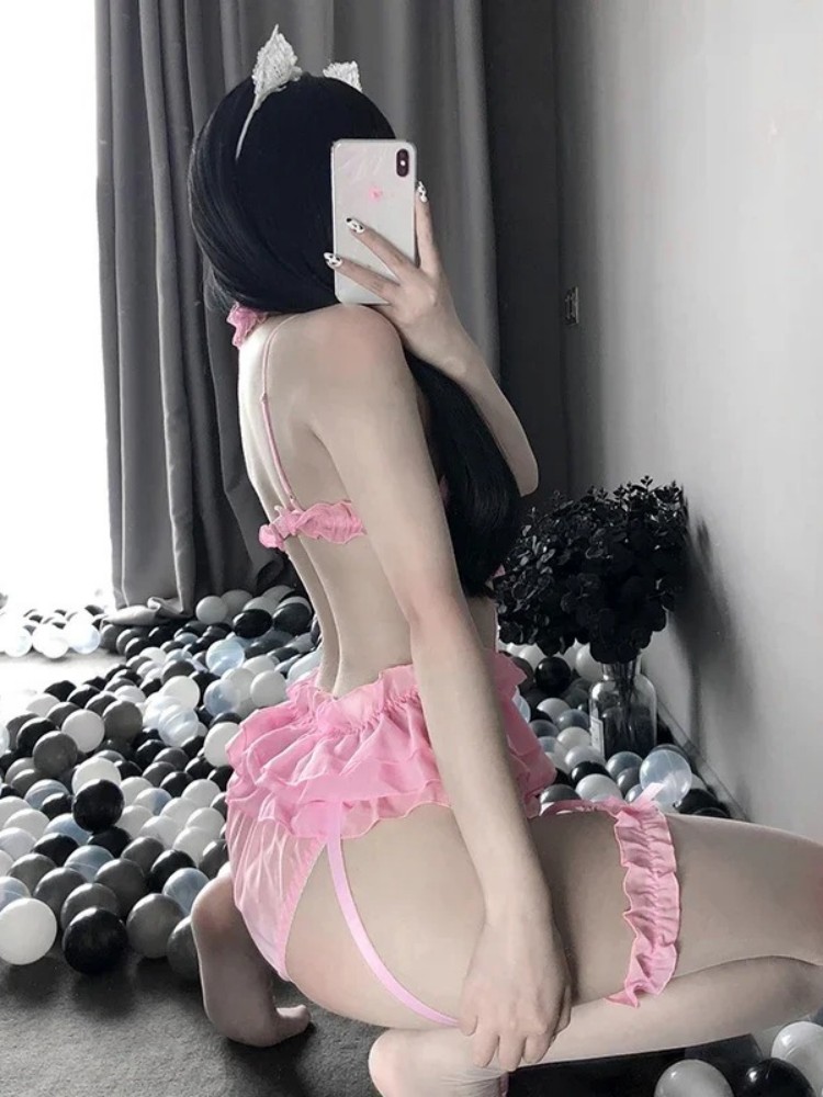 Set Lingerie Seksi Erotis Wani - Lace Bralette Set ulasan dan harga